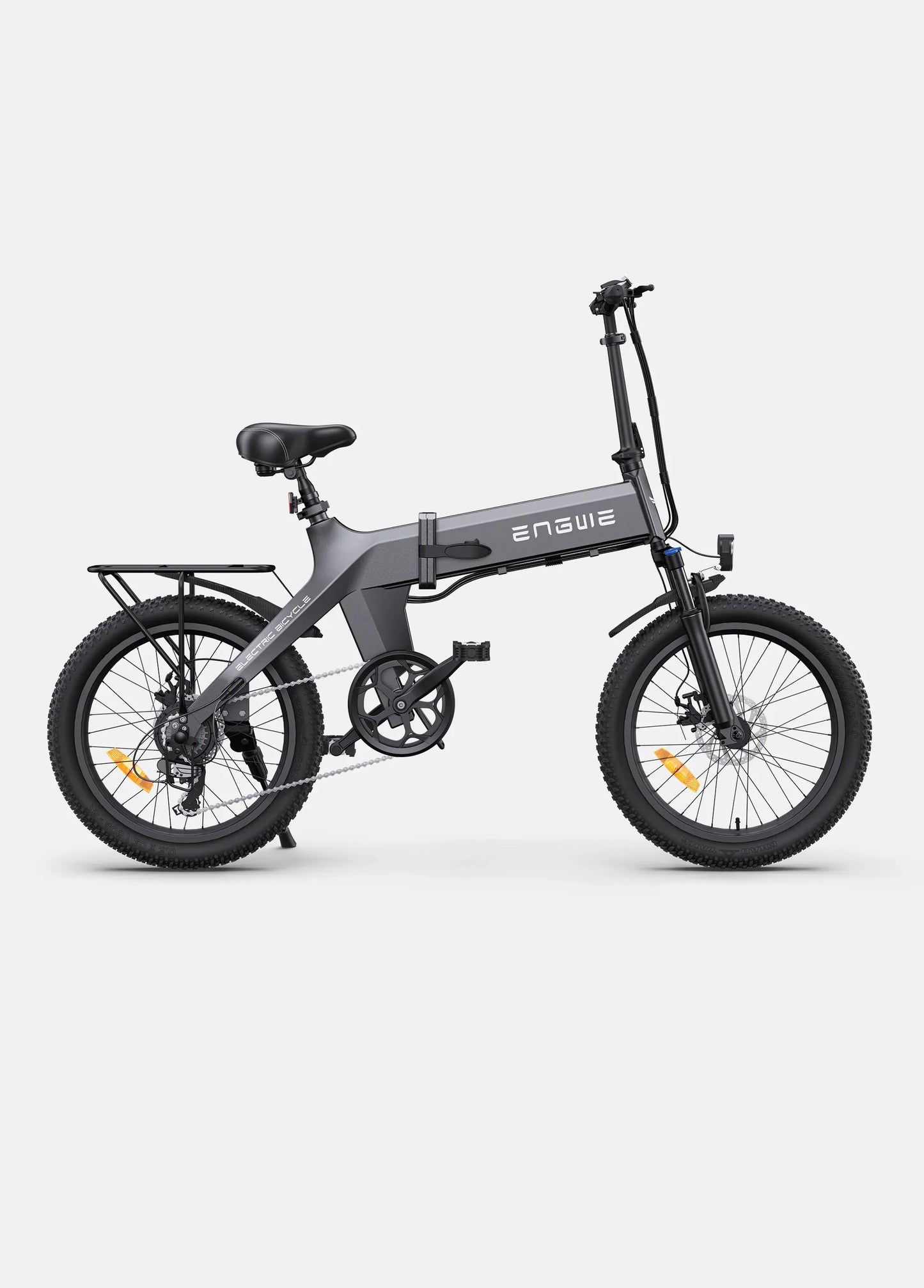 Black ENGWE-Electric Bicycle for Adults, City Bike Motor, Powerful Motor, Electric Bicycle, 20*3.0in, 36V 19.2AH, 250W, 25 km/h