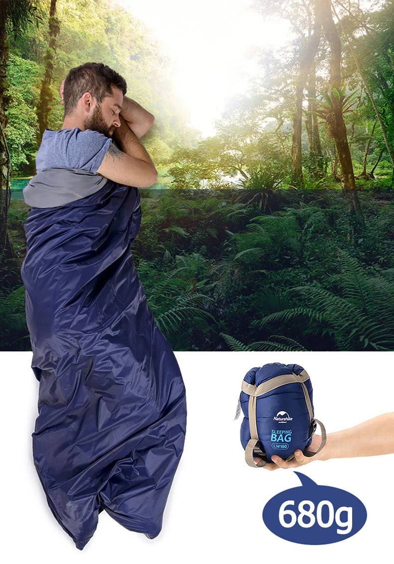 Naturehike LW180 Sleeping Bag Ultralight Portable Splicable Single Spring Summer Outdoor Hiking Camping Climbing Sleeping Bag