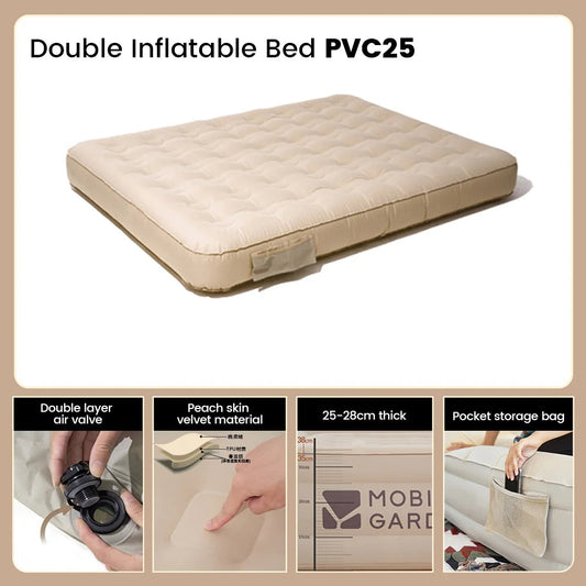 Camping Air Mat Air Bed Portable Peach Skin Fabric PVC Thickness 25cm