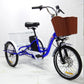 3 Wheel Electric Tricycle for Adult 350W 48V 7 Speed 20 Inch Retro Electric Cargo Bike for Men's Women's with Pull Basket