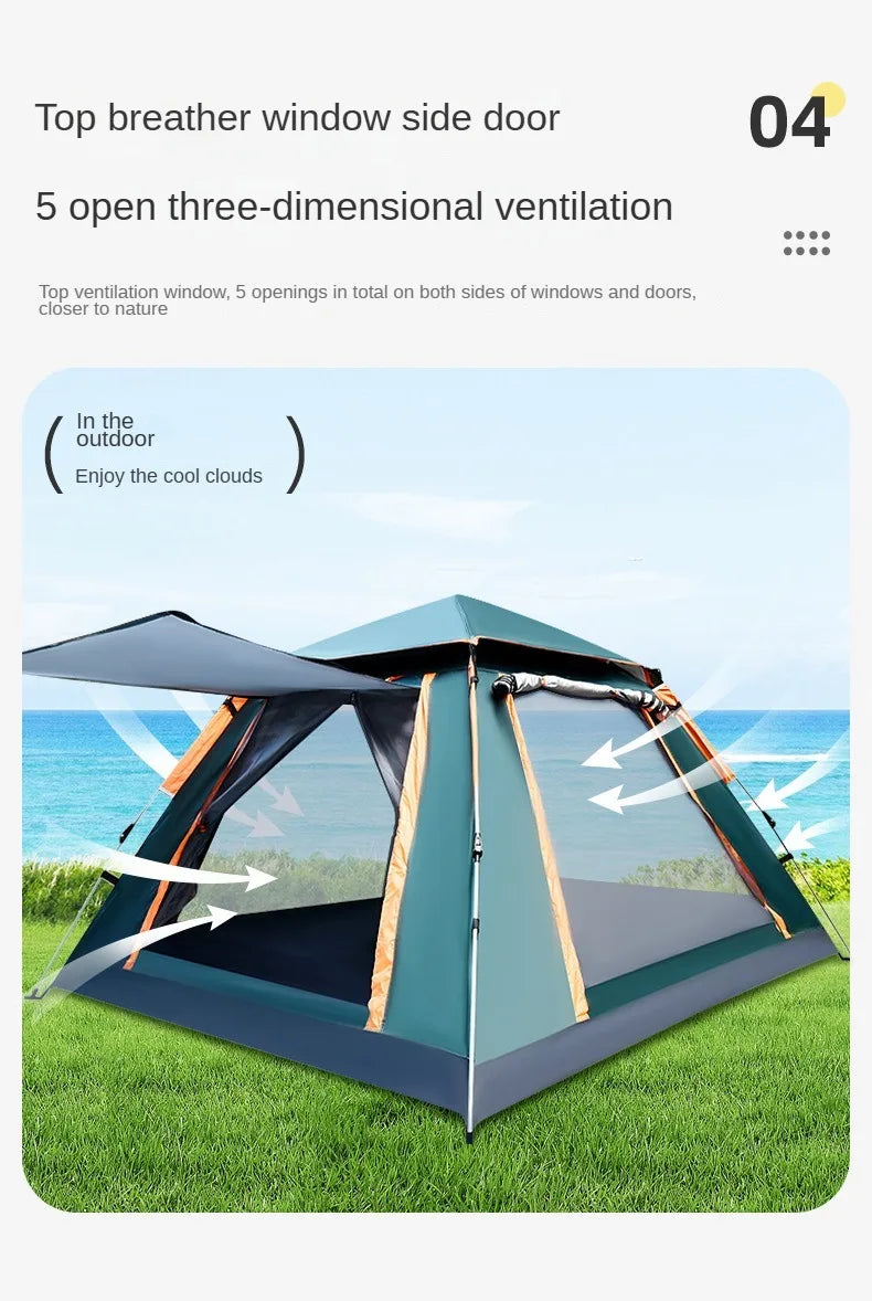 Folding tent camping equipment Outdoor camping tent Automatic spring quick-opening camping windproof sun protection park tent