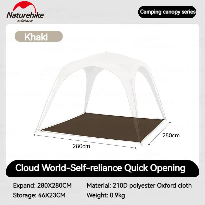 Naturehike Dome Tent Canopy Waterproof PU5000+ UPF12500+ Quick Open Docking Tent Outdoor Camping Large Sunshade Tarp Family