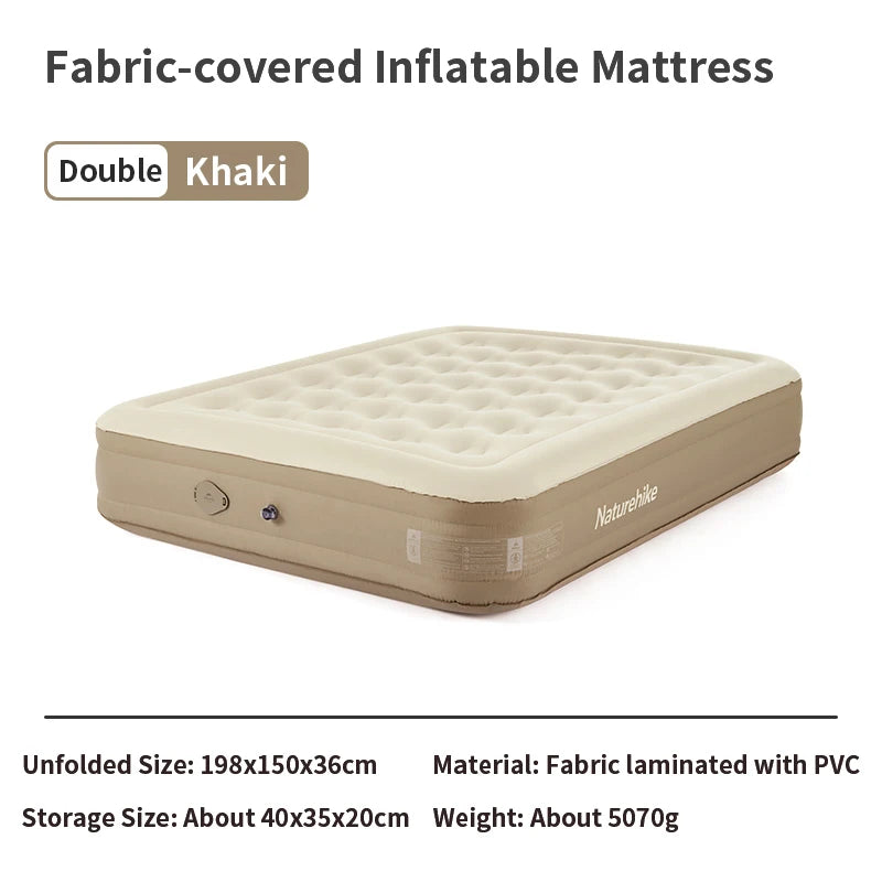 Naturehike Inflatable 36cm Sleeping Mattress Air Mat Camping 1/2/3 Person Bed With Built in Pump Folding Tourism Pad Portable