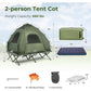 Tent Cot, 5-in-1 Folding Camping Cot with Mattress & Pillows,Camping Tent Elevated with Carrying Bag for Outdoor Hiking, Fishing