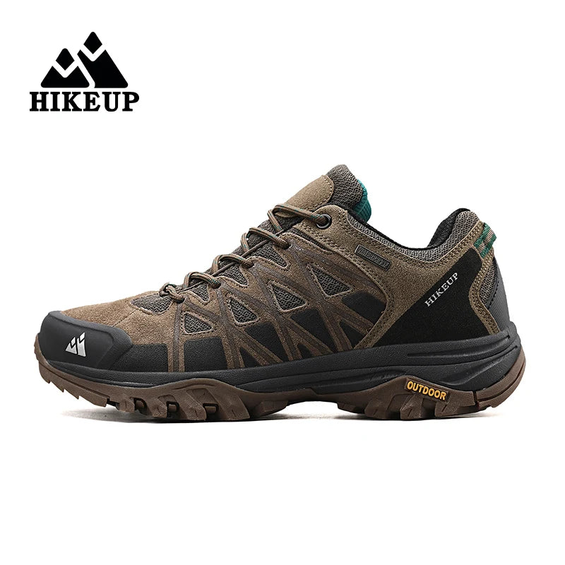 HIKEUP Hiking Shoes for Men Leather Trekking Shoes Technical Racing Sport Car Model Building Blocks City Mechanical Technical