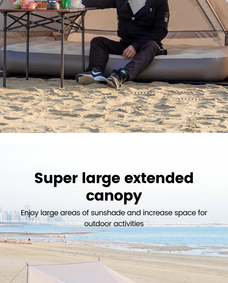 Sonuto Outdoor 3-4P One-Touch Camping Tent Quick Automatic Opening Beach Fishing Tent Family Travel Picnic Park Anti-UV Shade