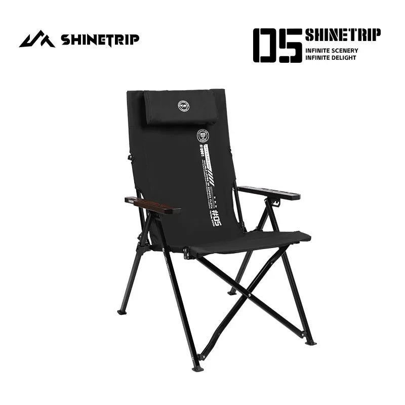 Shinetrip Camping Chair Four-speed Adjustable Aluminum Alloy Outdoor Tactical Camping Blackened Outdoor Recliner