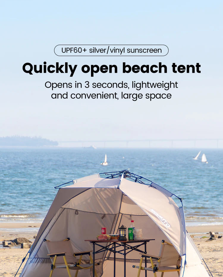 Sonuto Outdoor 3-4P One-Touch Camping Tent Quick Automatic Opening Beach Fishing Tent Family Travel Picnic Park Anti-UV Shade