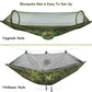 260x140cm Outdoor Double Camping Hammock with Mosquito Net and Rain Fly Tarp Lightweight Parachute Hammocks for Travel Hiking