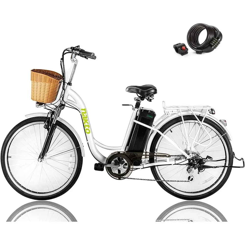 Electric Bike for Adults Peak 500W Electric Bicycle with Basket Up to 24MPH 48 Miles City Commuter Ebike UL Certified High