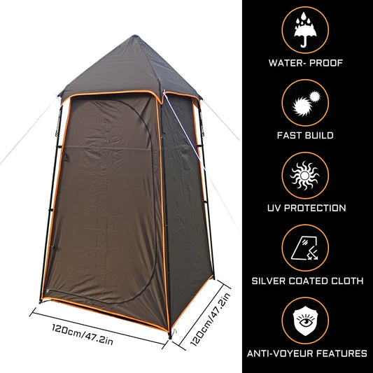 Heavy Duty Shower Tent Outdoor Camping Portable Toilet Tent Privacy Changing Room for Seaside Beach Travel Removable Bathroom