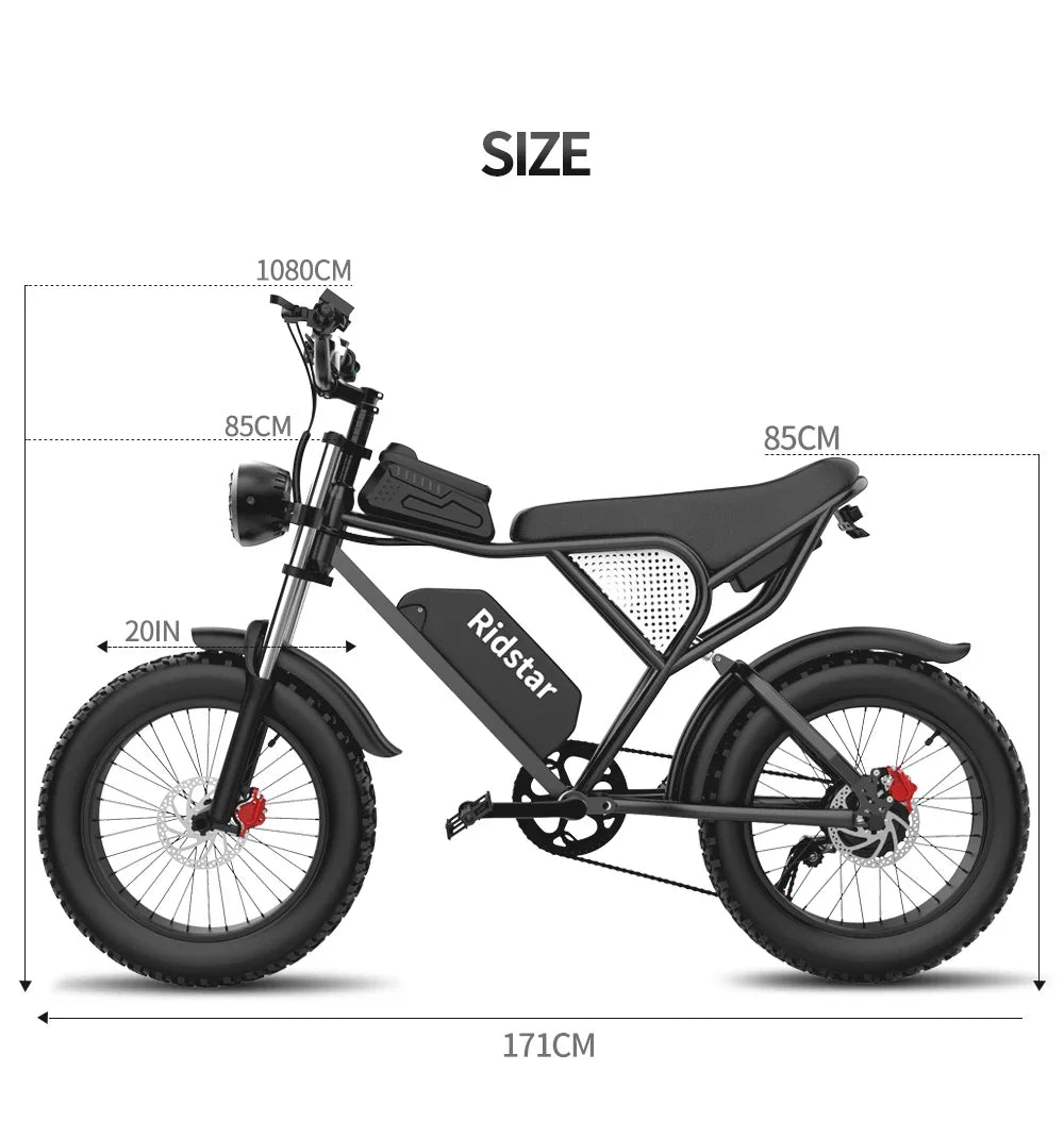 Ridstar Q20 Discount Electric Bike 2000W 52V 40AH Waterproof Powerful Dual Motors 20*4.0 Fat Tires for Mountain Ebike Adults