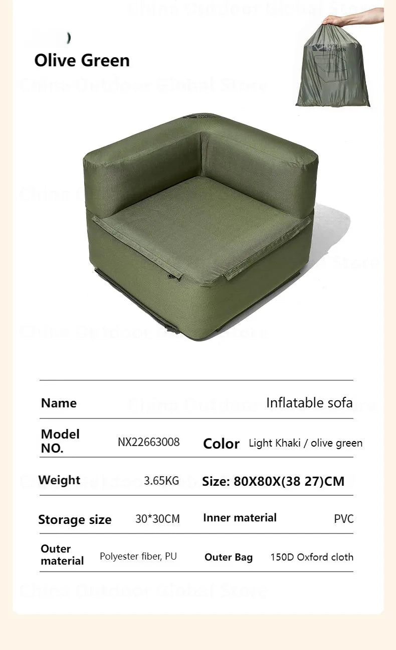 MOBI GARDEN Inflatable Sofa Camping Chair Portable Lazy Sofa Outdoor Park Picnic Leisure Splicing Air Cushion Bed Oxford Cloth