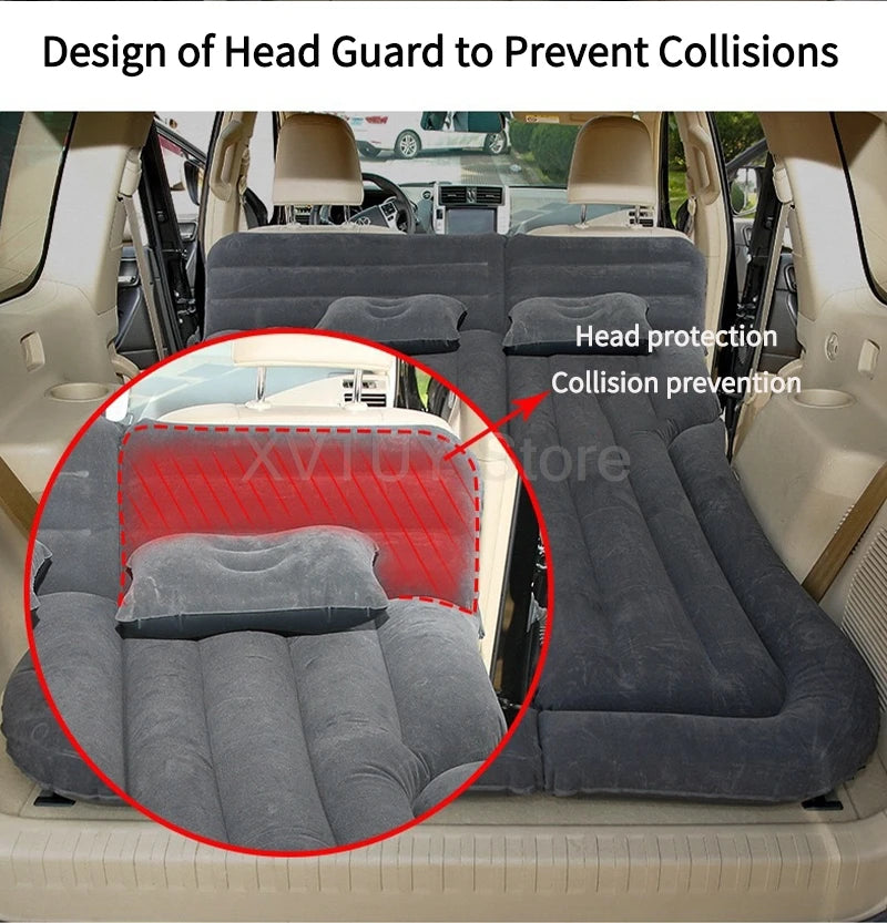 Universal Car Travel Inflatable Bed 175x130cm Foldable SUV Back Seat Trunk Mattress Air Bed Pillow for Travel Camping Outing