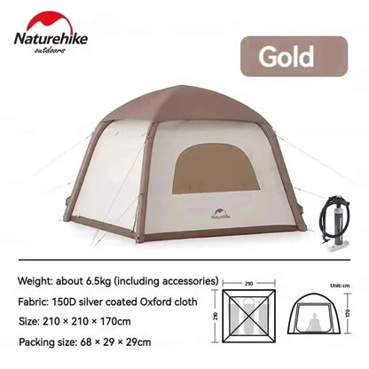 Naturehike ANGO AIR Dome Tent Camping Inflatable Tent for 3 People with Pump 150D Oxford Cloth Portable Easy Set Up 2-Doors