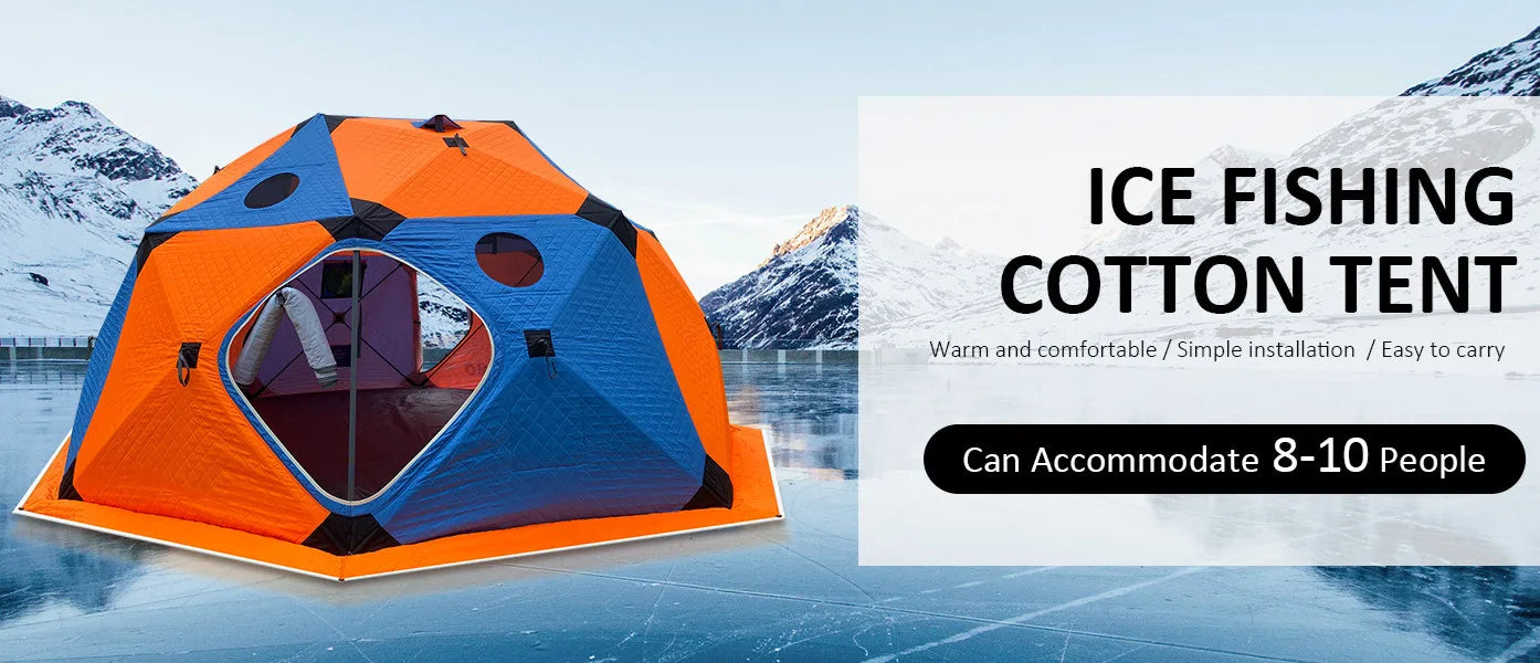 Automatic Insulated Ice Fishing Shelter, Winter Camping Tent with Removable Thermal Floor