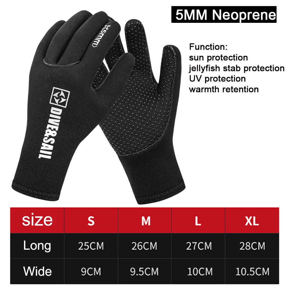 5mm 3mm Neoprene Diving Gloves For Men Women Diver Wetsuit Snorkeling Canoeing Spearfish Swimming Fins Underwater Hunting Glove