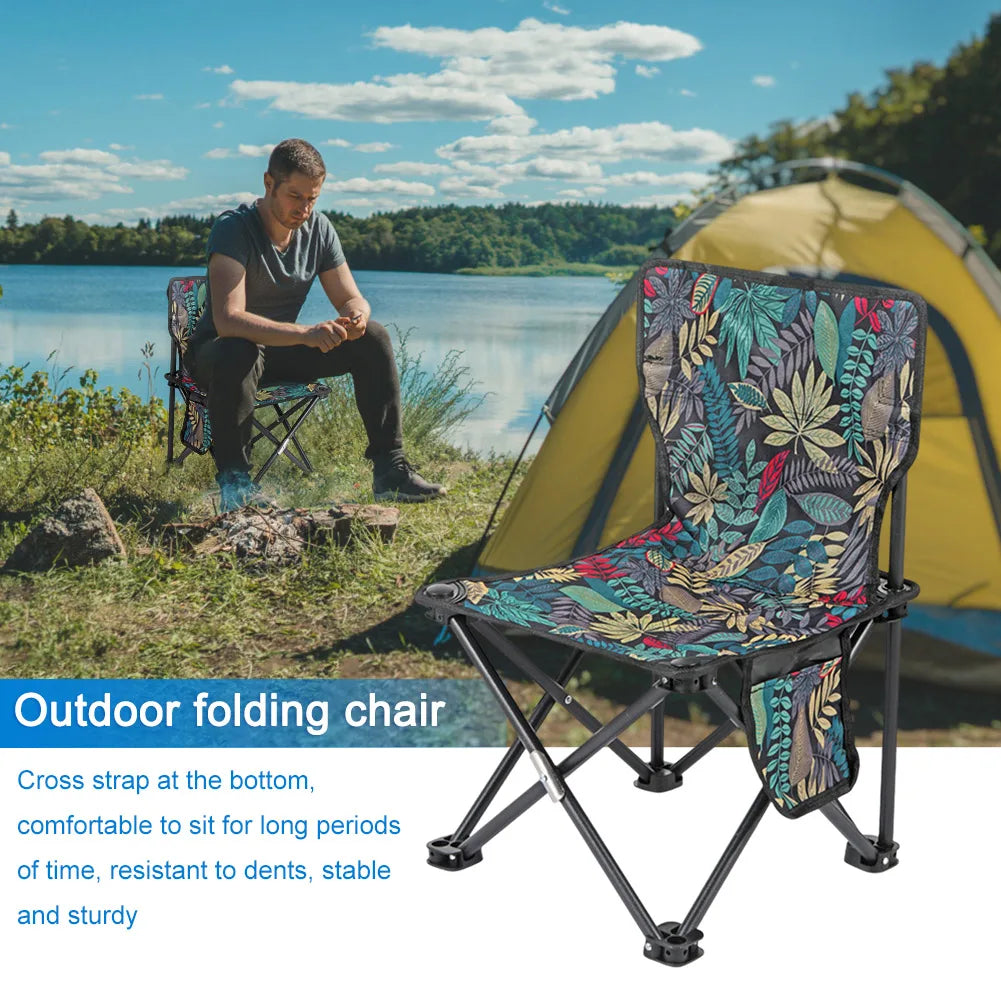 Outdoor Portable Folding Chair With Storage Bag Foldable Car Outdoor Chair Lightweight Bearing Strong Ride Comfort Camping Gear