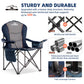 Tisetrail Oversized Camping Chair Folding Chair with Cooler Padded Outdoor Chairs Heavy Duty Support 500 LBS Black&Blue