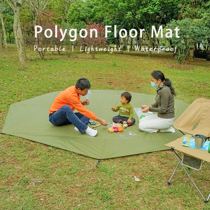 4x4 Waterproof Camping Groundsheet Large Picnic Mat 3x3 Tent Ground Sheet Octagonal Footprint Hexagonal Big Ground Cloth