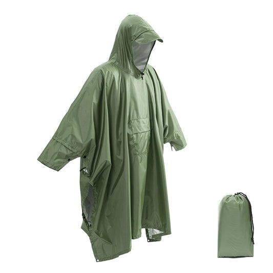 3 In 1 Outdoor Military Waterproof Raincoat Rain Coat Men Raincoat Women Awning From The Rain Motorcycle Rain Poncho Picnic Mat