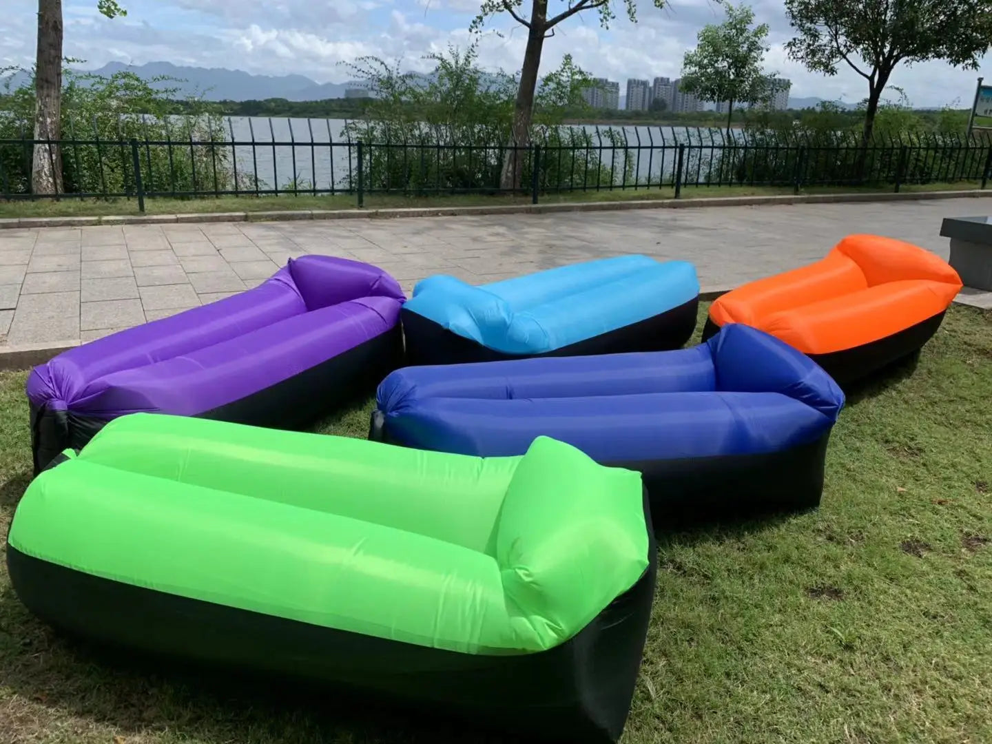 Portable Camping Inflatable Sofa Cushion Waterproof Air Bed Folding Chair Sleeping Bag Outdoor Fast Infaltable Beach Lazy Bags