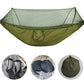 260x140cm Outdoor Double Camping Hammock with Mosquito Net and Rain Fly Tarp Lightweight Parachute Hammocks for Travel Hiking