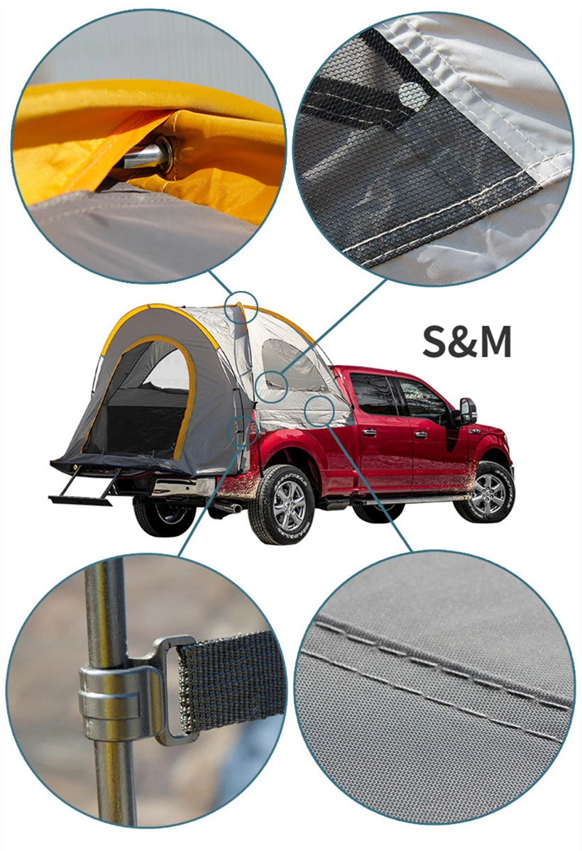 Car Rear Tent Field Camping Pickup Truck Side Tents Fishing Automatic Roof Tent Oxford Cloth For Toyota Tundra Tacoma Titan