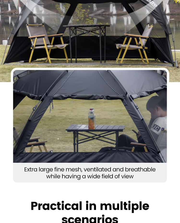 Sonuto Outdoor 3-4P One-Touch Camping Tent Quick Automatic Opening Beach Fishing Tent Family Travel Picnic Park Anti-UV Shade