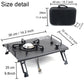 Camping Folding Removable IGT Wood Table Gas Stove  Portable lightweight Camp BBQ Grill Table Outdoor Picnic Fishing table