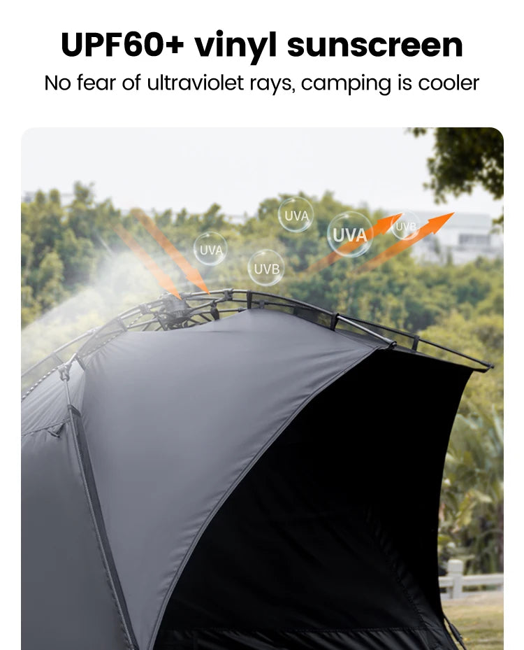 Sonuto Outdoor 3-4P One-Touch Camping Tent Quick Automatic Opening Beach Fishing Tent Family Travel Picnic Park Anti-UV Shade