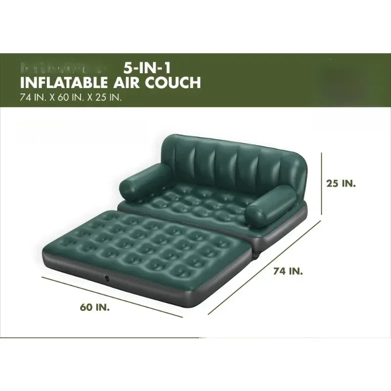 5-in-1 Inflatable Foldable Sofa, Easy to Install, Suitable for Home Dorms or Picnic Camping Use