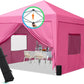 8x8 Pop-Up Canopy Tent with Sidewall & Roller Shutter Ventilation Window, Outdoor Gazebo Closed Waterproof, Bonus 4 Sandbags