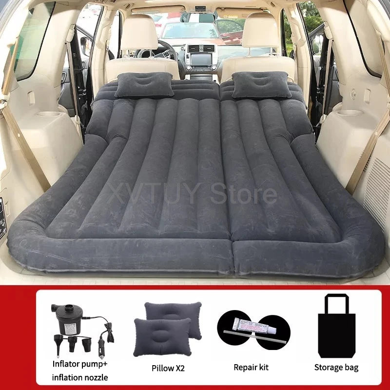 Universal Car Travel Inflatable Bed 175x130cm Foldable SUV Back Seat Trunk Mattress Air Bed Pillow for Travel Camping Outing