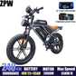 ZPW Adult Electric Bike 2000W 48V60AH Disc Brakes 20 Inch Fat Tire For Mountain Electric Bikes With Large LED Display For Ebike