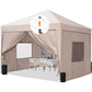 8x8 Pop-Up Canopy Tent with Sidewall & Roller Shutter Ventilation Window, Outdoor Gazebo Closed Waterproof, Bonus 4 Sandbags