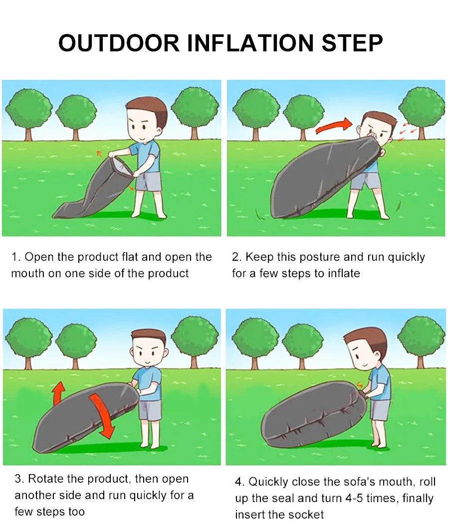 Portable Camping Inflatable Sofa Cushion Waterproof Air Bed Folding Chair Sleeping Bag Outdoor Fast Infaltable Beach Lazy Bags