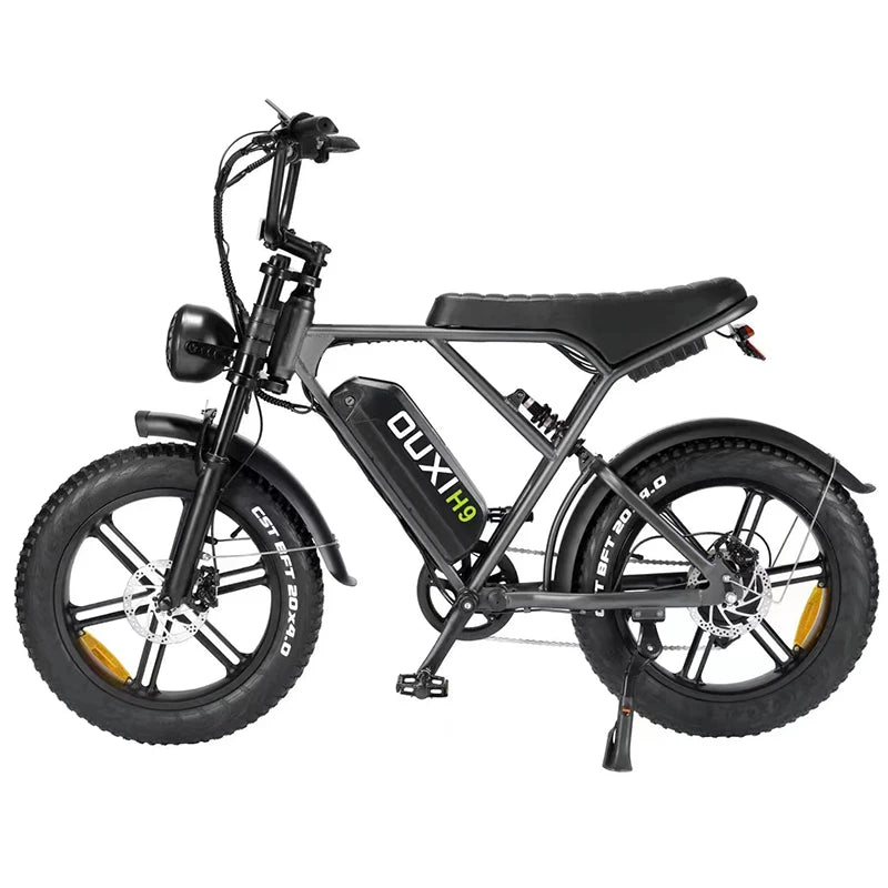 EU US UK Warehouse Retro Dirt Fat Tire E-bike OUXI V8 H9 2.0 Long Range 20*4.0" Off-Road Electric Bicycle 250w Fatbike 25km/h