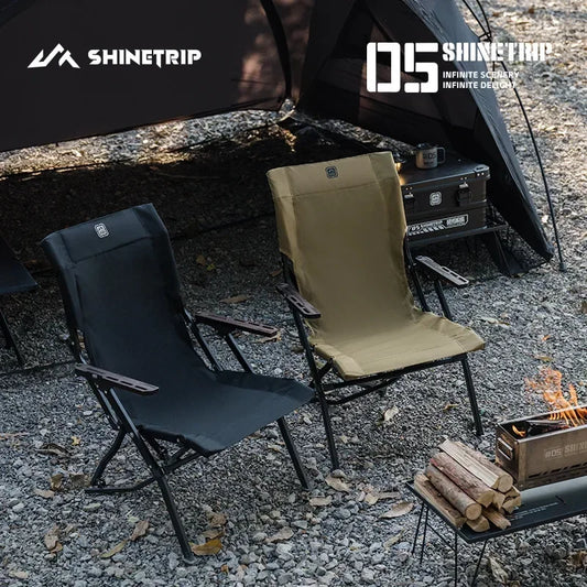 Shinetip Outdoor Camping Chair Furniture High Back Recliner Relax Lightweight Foldable Portable Adjustable Camping Kermit Chair