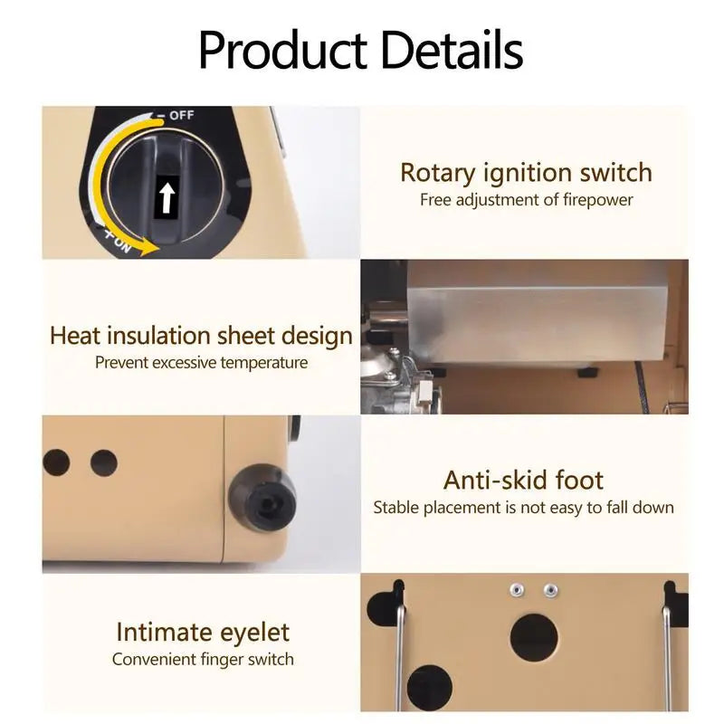 1.5KW 2 In 1 Portable Gas Heater Camping Gas Stove Tent Heater Propane Heater 2Mode Stove Heater For Home Outdoor Tent Picnic 캠핑