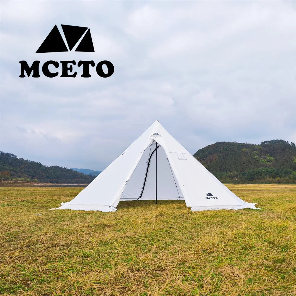 Lightweight Tipi Hot Tents with Stove Jack, Standing Room,Teepee Tent for Hunting, Family Team Camping,Brown, 6-8Persons