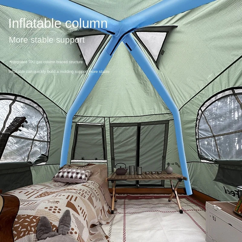 SunnyFeel 5-8 Person Fine Camping Inflatable Cabin Tent Outdoor Waterproof Lightweight Oxford Fabric Rainproof Camp Tent