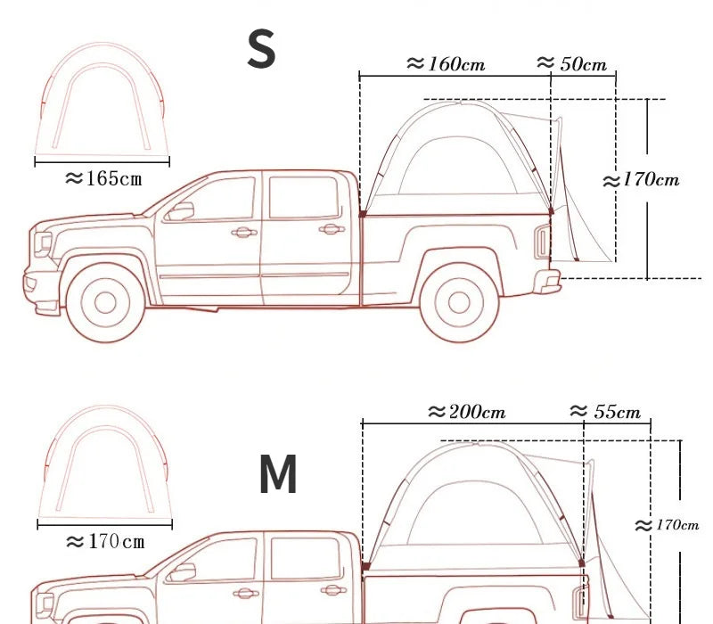 Car Rear Tent Field Camping Pickup Truck Side Tents Fishing Automatic Roof Tent Oxford Cloth For Toyota Tundra Tacoma Titan