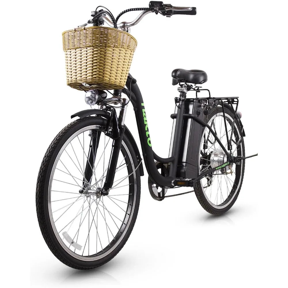 Electric Bike for Adults Peak 500W Electric Bicycle with Basket Up to 24MPH 48 Miles City Commuter Ebike UL Certified High