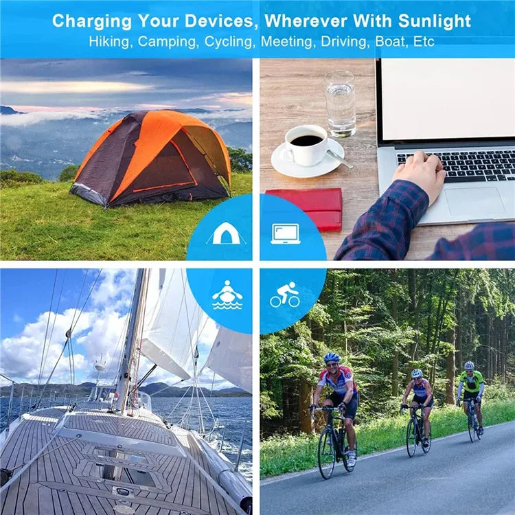 500W Portable Polysilicon Solar Panel Charger USB 5V DC Foldable Solar Panel For Phone Charge Power Bank For Hiking Camping