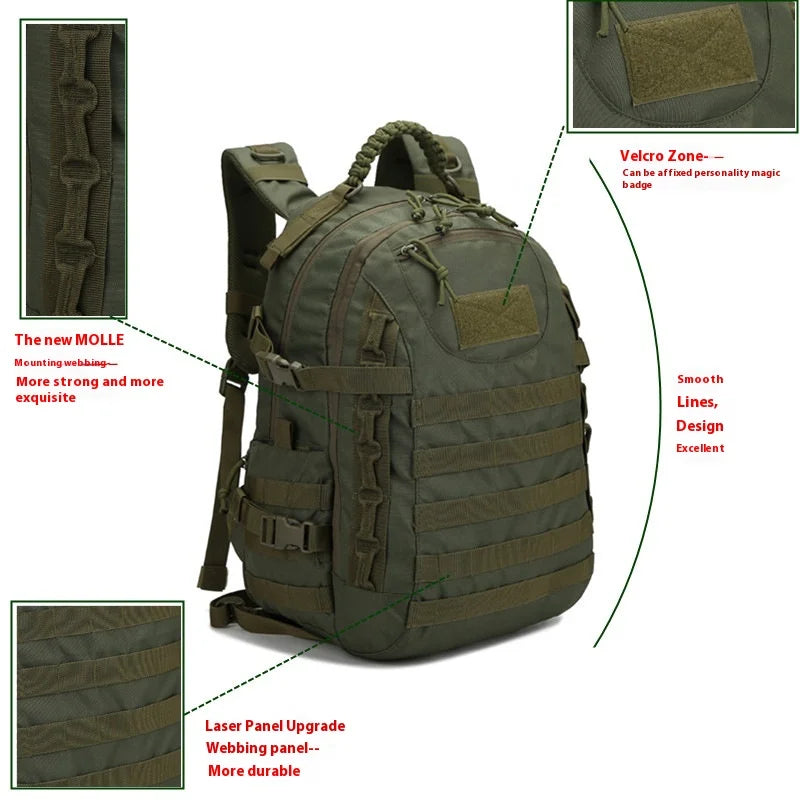 Man Strategic Tactical Backpack Outdoor Waterproof Camping Hunting Trekking Sport Bag Softback Large Capacity Molle 3D Rucksack