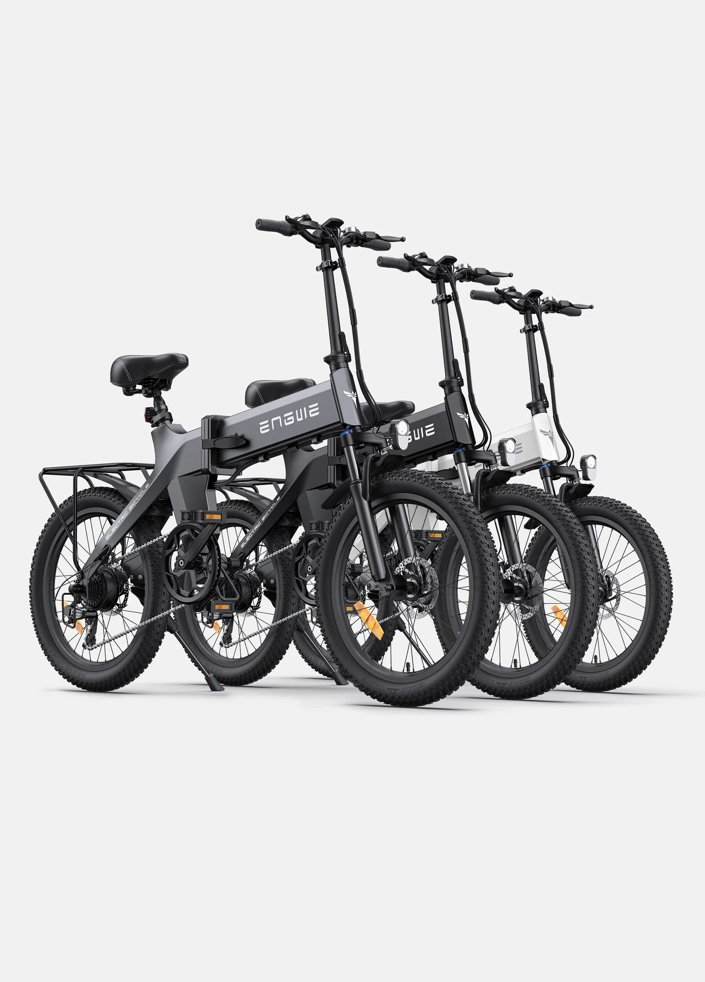 Black ENGWE-Electric Bicycle for Adults, City Bike Motor, Powerful Motor, Electric Bicycle, 20*3.0in, 36V 19.2AH, 250W, 25 km/h