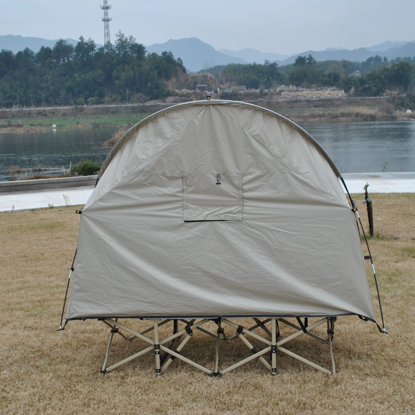 Solo Durable Camping Cot Tent with Waterproof Warm Features 4000mm Lightweight Design Camping equipment- exclude bed