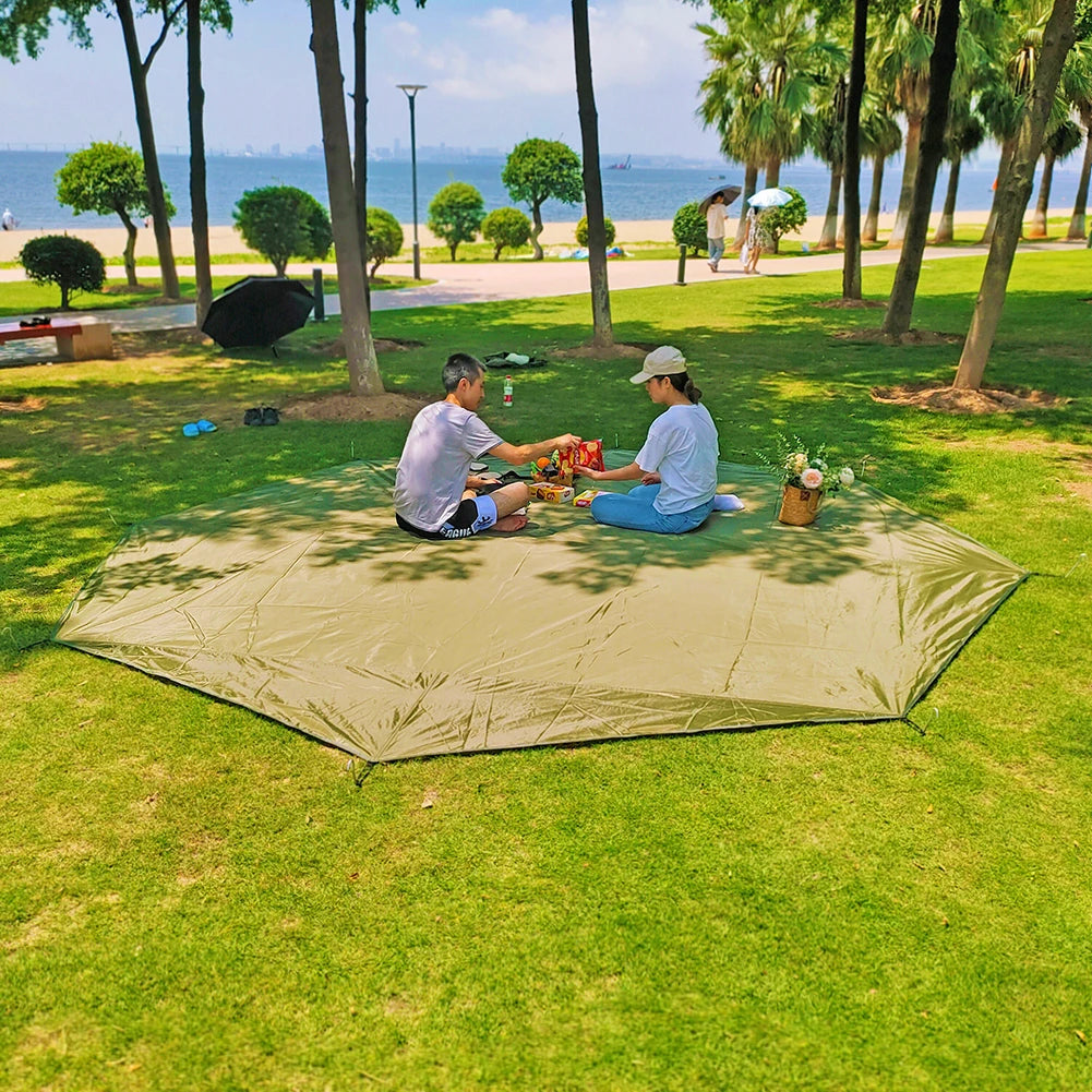 4x4 Waterproof Camping Groundsheet Large Picnic Mat 3x3 Tent Ground Sheet Octagonal Footprint Hexagonal Big Ground Cloth