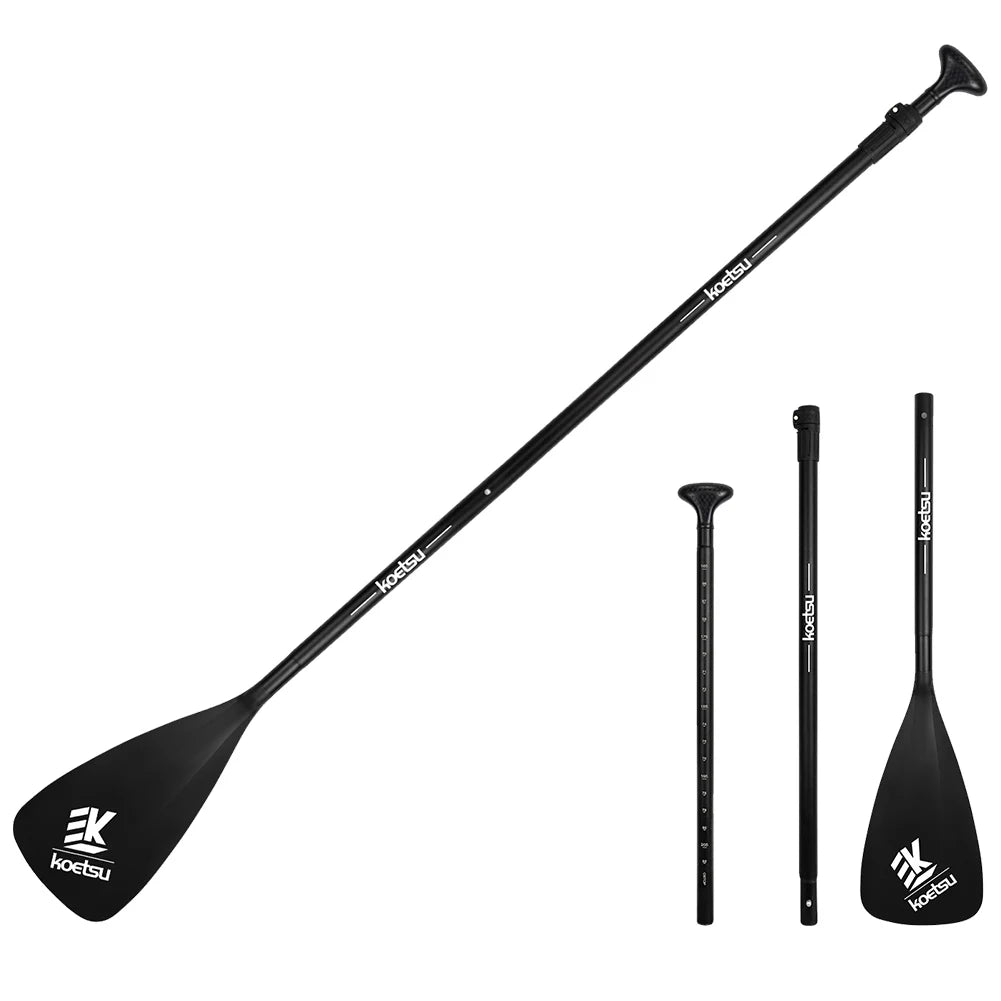 3-Piece Kayak Boat Paddle Adjustable Length Stand Up Paddleboard Paddles Aluminum Alloy One Way Paddle for Canoe Kayaking